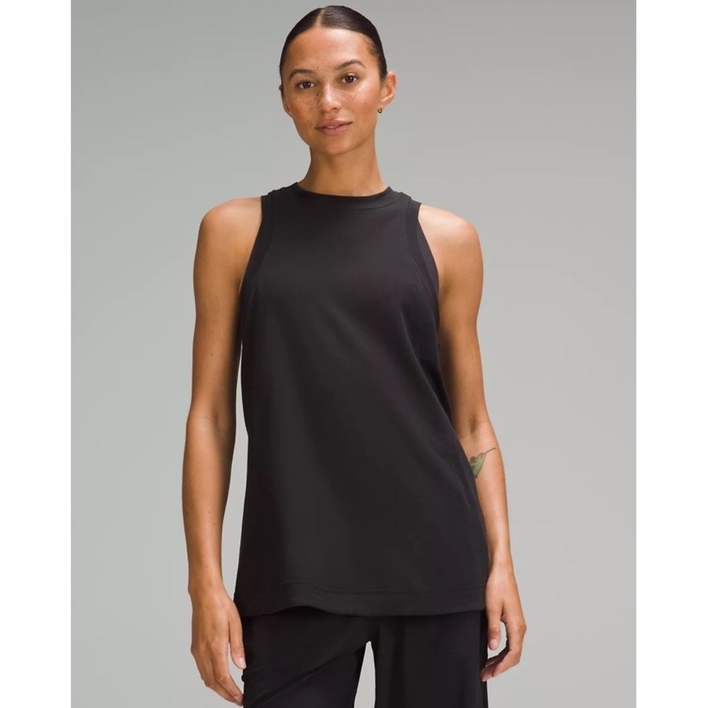 NWT Lululemon Long Cotton Crewneck Tank Top Large Black